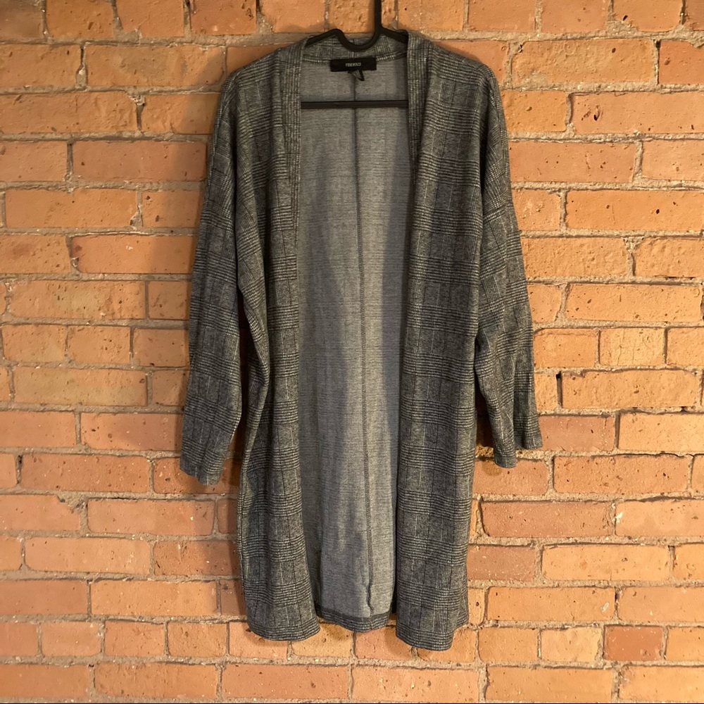 Forever 21 plaid long cardigan